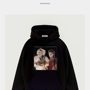 Black Graphic Hoodie with Unique Back to the Future Design